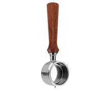 Generic 51mm Bottomless Coffee Portafilter with Solid Wood Handle for Enthusiasts Eco-Friendly and Durable Stainless Steel (F Rosewood)
