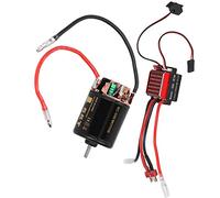 Generic 540 Brushed Motor High Torsion 360A ESC for 1/10 RC Car Model, Two-way Climbing for Hsp Suitable for RV SUV Color Black Red Material Aluminum Alloy Plastic Metal 2pc Pkg (55T)