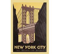 'Generic' #59 New York 1 - The Manhattan Bridge - Vintage Travel Poster - A4 A3 A2 - Quality Prints … (Unframed, A3)