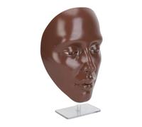 Generic 5D Silicone Makeup Practice Face, Detachable Eyes Teaching Mannequin Board with Smooth Skin Texture, for Cosmetology Students Beginners (Black)