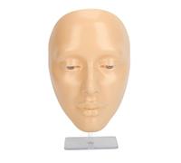 Generic 5D Silicone Makeup Practice Mannequin Face with Detachable Eyes and Stand for Makeup Beginners (White)