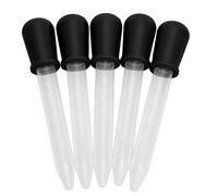 Generic 5ml Calibrated Transfer Pipettes 5Pcs Silicone for Liquid Dropping and Arts Crafts Projects (Black)