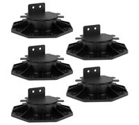 Generic 5Pack Decking Pedestal Riser Bearing Support Height Adjustable Deck Raising Support Base PP Black Flooring Joist Supports for Wood, WPC, and Aluminium, Support 600Kg(30-60mm)