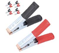 Generic 5Pair Welding Ground Clamp Connector Heavy-Duty 500A Spring Clip for Professional Welders Red Black Size 15.5x10x2.5cm