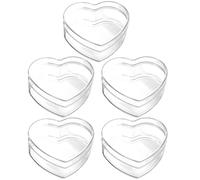 Generic 5pcs Acrylic Heart Shape Candy Boxes Small Present Holders for Wedding and Dessert Shop Use
