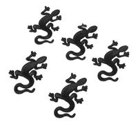 Generic 5pcs Black Gecko Shaped Embroidered Iron on Patches for Hat and Handicrafts, Fabric Material Delicate Stitching, for Home Or Tailor Shop to Hide Torn Spots and Repair Clothing