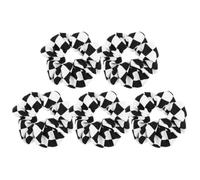 Generic 5pcs Black Plaid Chiffon Elastic Hair Ties for Women, Soft and Comfortable Non-slip Large Scrunchies Stylish Design, for Weddings and Parties