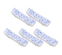 Generic 5pcs Blue Porcelain Chopstick Holder Set Delicate Ceramic Chopsticks Stands and Small Spoon Rests for Dining Table Kitchen Supplies