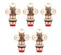 Generic 5pcs Brass Misting Nozzle Spraying Nozzle with Uniform Spray and 3 Head Spray for Garden Cooling and Watering Small Size for Outdoor Use