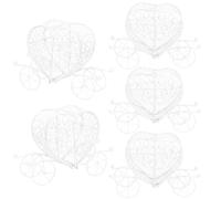 Generic 5pcs Carriage Favor Boxes Heart Carriage Boxes Small Iron Material Storing Candies Storing Chocolates Fashion Style Wedding Party Favors