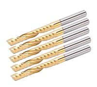 Generic 5PCS CNC Milling End Mills with Plating - HSS Cutter Bits for Non-Ferrous Metals Like Aluminum and Brass - 4x28x50mm