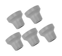 Generic 5Pcs Crutch Tips 16mm Wear Resistant Replacement Crutch Tips with Metal Gaskets for Canes, Unique Tire Texture Design for Strong Grip, Suitable for All Standard Canes and Folding (Gray)