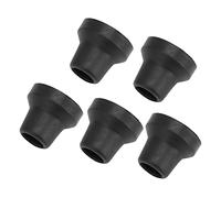Generic 5Pcs Crutch Tips 16mm Wear Resistant Replacement Crutch Tips with Metal Gaskets for Canes, Unique Tire Texture Design for Strong Grip, Suitable for All Standard Canes and Folding (Black)