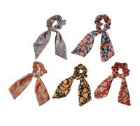 Generic 5pcs Delicate Cloth Hair Scrunchies for Daughters, Easy to Use and Remove, Creative Chic Floral Design Hair Accessories for Everyday Use Random Color