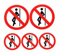 Generic 5pcs Do Not Lean Safety Warning Stickers with Pvc Adhesive Material, Bright Colour round Signs for Indoor and Outdoor Smooth Surfaces and Construction Sites