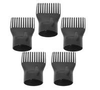 Generic 5pcs Hair Dryer Comb Attachment Set, Black High-Temperature Resistant Nozzle Diffuser for Curly and Straight Hair Styling, Universal Blow Dryer Accessory for Salon and Home Use