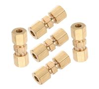 Generic 5pcs Heavy Duty Brass Brake Line Compression Tube Union 3/16" Od Pipe Connector M10 Fittings Compatible with SAE Inverted Flare Brake Systems for Vehicle Line Repair