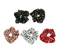 Generic 5pcs Large Dot Pattern Hair Ties for Women, Smooth Texture Cloth Scrunchies Suitable for Half-up Half-down Hairstyles, Stylish Hair Bands for Daily Makeup Or Random Color