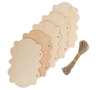 Generic 5pcs Large Wooden Blank Hanging Plaques 23x15x0.3cm with 5m Jute Rope for DIY Crafts, Wooden Door Signs and Wall Art Decoration, Unfinished Wood Boards for Painting and Engraving