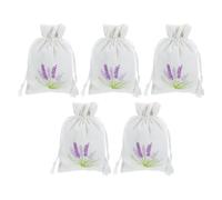 Generic 5Pcs Lavender Sachet Bags Empty Drawstring Canvas Pouch 10X14Cm Embroidered Storage Bags for Wardrobe, Closet, Travel, and Home Fragrance