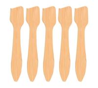 Generic 5pcs Mini Bamboo Cosmetic Spatulas for Face Mask Mixing and Skincare Creams, Small Facial Makeup Spreader Spoons for Cream Jar Scraping and Mask Application