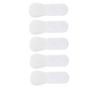 Generic 5pcs Mini Flat Blusher Makeup Brushes Set, Portable Soft Bristle Cosmetic Tools White Round Heads, Compact Thumb-Size Short Handle for Travel and Daily Makeup