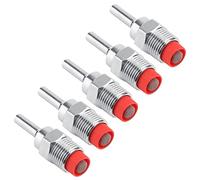 Generic 5pcs Nipple Drinker Stainless Steel Automatic Waterer with Copper Red Cap for Livestock Pigs 63mm X 20mm