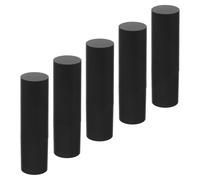 Generic 5pcs Refillable Matte Black Round Lip Balm Tube with Silver Inner Ring, Portable Plastic Lipstick Holder Container for DIY Lip Gloss, for Home the Go Use