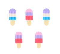 Generic 5pcs Silicone Ice Cream Data Line Protector Set, Easy to Install Charging Cable Protector Covers, Colourful USB Cable Organizers for Home and Office Use Random Color