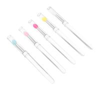 Generic 5pcs Silicone Lipstick Makeup Brushes Eyeshadow Applicator Compact Lightweight Safe Rod round Head Brush for Home and Travel