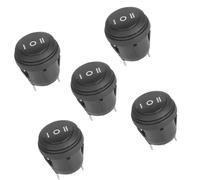 Generic 5pcs Snap Rocker Switch 3 Position ON/OFF/ON 3 Pin Electrical Control 10A 125V 6A for Water Dispenser Boat Black 0.8in