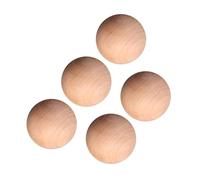 Generic 5pcs Solid Wooden Balls 4cm Diameter Round Craft Spheres Unpainted DIY Accessories and Party Supplies, Environmentally Friendly Wood Material