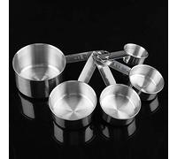 Generic 5pcs Stainless Steel Measuring Cup Set Anti Rust Baking Cooking Tool for Kitchen Use Silver 30ml-250ml
