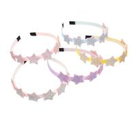 Generic 5pcs Star Shape Headbands for Lightweight Plastic Decorative Hairbands with Sequin Glitter Powder Design for Birthday and Valentine's Day