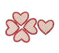 Generic 5pcs Vintage Heart Rhinestone Brooch Pins Dual Color Lapel Pins for Women Elegant Friendship Accessories for Suits and Dresses Stylish Decorative Jewelry