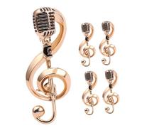 Generic 5pcs Vintage Microphone Brooch Pin Lightweight Musical Instrument Lapel Pins for Music Lovers Classic Music Note Design for Daily Wear Concerts Parties and Giving
