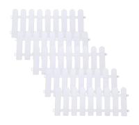 Generic 5pcs White Plastic Garden Picket Fence Decorative Lawn Edgings 50cm X 20cm Reinforced Outdoor Landscape Border Panels for Patio and Garden Protection
