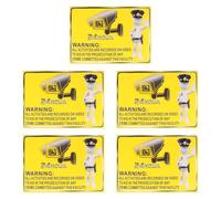 Generic 5pcs Yellow Self-adhesive Warning Sign Stickers Cctv Monitor Alert Labels 15x21cm for Office School Security Surveillance Indoor Outdoor Use