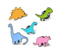 Generic 5X Green Dinosaur Enamel Pin Brooch Badge Set - Unisex - 2.1x3x2.2cm - Retro Style - 18K Metal Stamp - 23g - Apparel Pin - Children's Birthday Gift