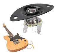 Generic 6.35mm Guitar Output Input Jack Plug Metal Socket for Electric Bass and Guitar Replacement 1 Piece (Black)
