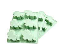 Generic 6 Cavity Horse Shaped Silicone Baking Mold Animal Mold for Cakes Chocolates Desserts Rectangle Granola Bar Mould for Cheesecake Pudding (Green)