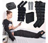 Generic 6-Cavity Leg Massager, Professional Lymphatic Drainage Machine for Legs Feet Arms, Pain Relief Improved Circulation, Adjustable 1-30 Min Timer, 360° Massage