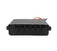Generic 6 Gang Rocker Switch Box Aluminum Alloy Rocker Switch Panel DC12V to 24V 40A 6 Way Control with Adjustable Bracket Fused Wiring for Car Boat RV UTV (Blue)