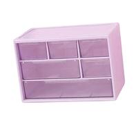 Generic 6 Grids Desktop Drawer Organizer Box Easy Sorting Jewelry Beauty Lens Storage for Small Items Plastic 4.3 X 6.9 X 3.7in (Purple)