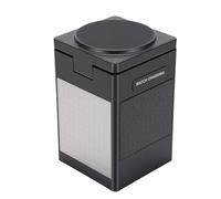 Generic 6 in 1 Wireless Charger Black Dynamic Bluetooth Speaker Pixel Display Digital Clock for Home Office Travel