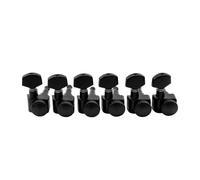 Generic 6-in-line 2-pins Locking Tuners, Compatible with Fender | For modern Strat/Tele 2-pins system, 16:1 gear ratio, full metal, sealed, 10mm peg hole(Black)