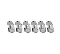 Generic 6-in-line 2-pins Locking Tuners, Compatible with Fender | For modern Strat/Tele 2-pins system, 16:1 gear ratio, full metal, sealed, 10mm peg hole(Chrome)