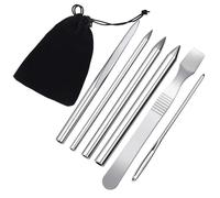 Generic 6 Pack Stainless Steel Paracord Lacing Needle Set, Silver, 5 Pieces, Craft Tool