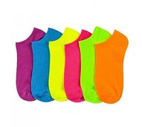 Generic 6 Pairs Women Ankle Sports Socks Neon Colorful No Show Low Cut US 9 11 Fashion, Neon