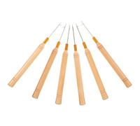 Generic 6 Pcs Hair Crochet Hooks Set with Wooden Handles for Dreadlocks, Latch Hook Dreadlock Tool Kit for Hair Extensions and Braiding